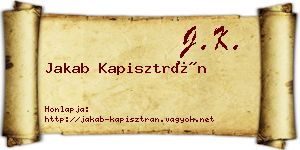Jakab Kapisztrán névjegykártya
